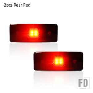 アンバー/レッド フル LED サイドマーカーライト 2015-2018 メルセデス W463 Gクラス G550 G63 G65 AMG用 フロント/バック OEM サイドマーカー - 2pcs Rear Red