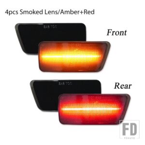 フォード アンバー/レッド フル LED サイドマーカーライト 2021-2023 ブロンコ スポーツ ウィンカーライト/ドライビングライトOEM - 4pc Amber Red