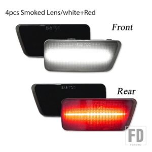 フォード アンバー/レッド フル LED サイドマーカーライト 2021-2023 ブロンコ スポーツ ウィンカーライト/ドライビングライトOEM - 4pc white Red