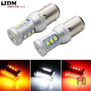 自動車用 LED ストップライト 1100LM 1157 P21/5W BAY15D 3030 12SMD 自動車用 ブレーキ リバースランプ リアフォグ パーキングバルブ DRL パー - Red
