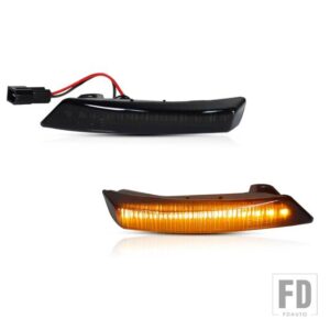 アンバー LED シーケンシャルフラッシュ サイドビューミラー ウィンカー ブリンカー ライト アセンブリ 08-16 クライスラー タウン ダッジ グラ - Smoked Lens
