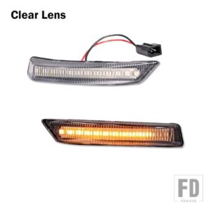 アンバー LED シーケンシャルフラッシュ サイドビューミラー ウィンカー ブリンカー ライト アセンブリ 08-16 クライスラー タウン ダッジ グラ - Clear Lens