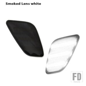 アンバー3列LEDストリップフロントフェンダーフレアサイドマーカーライト 1997-2006 JEEP WRANGLER TJ用 ウィンカーライトサイドマーカー - Smoked Lens White