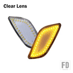 スバル アンバー/ホワイト LED フロントサイドマーカーライト 02-03 インプレッサ RS/TS/WRX ウィンカー/ドライビングライトOEM サイドマーカー - Clear Lens