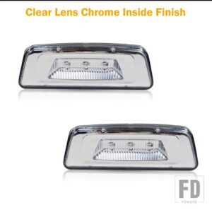 ケンワース T680 T700 T880 ピータービルト 567 セミトラック用 フェンダーサイドマーカーライト ウィンカーライト/パーキングライト アンバー - Clear Lens Chrome