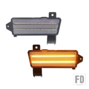 シボレー シェベル エルカミーノ用 アンバー LED フロントサイドマーカーライトアセンブリOEM サイドマーカーランプ 1970 の交換用 - Clear Lens