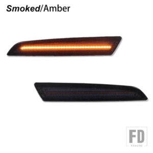 ボルボ VNL VNR フロントサイドマーカーライトアセンブリ アンバーウィンカーランプ/ドライビングライト/パーキングライト 2018-2024 12V - Smoke Amber