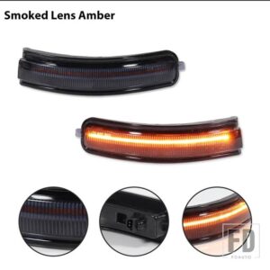 日産 アルティマ 2007-2013 用 ダイナミックシーケンシャル点滅/フローアンバー LED サイドミラーウィンカーライトアセンブリ 2個 - Smoked Lens