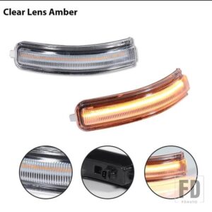 日産 アルティマ 2007-2013 用 ダイナミックシーケンシャル点滅/フローアンバー LED サイドミラーウィンカーライトアセンブリ 2個 - Clear Lens