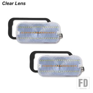 フォード フロントバンパー LED DRL/レーザーシーケンシャルフロントアンバーウィンカーライト ブロンコ ホワイトLED パーキング/ドライビング - Clear Lens