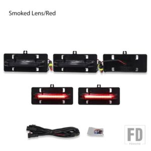 フォード F150 XL/XLT/XLT スポーツ タンドラ フロントグリルライト ランニング/ポジションライト 21-23用 フードバルジ グリルライト 5個 - Smoked Lens Red