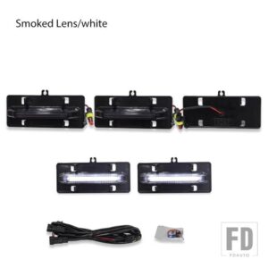 フォード F150 XL/XLT/XLT スポーツ タンドラ フロントグリルライト ランニング/ポジションライト 21-23用 フードバルジ グリルライト 5個 - Smoked Lens White
