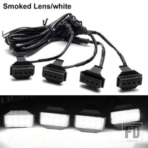 トヨタ タンドラ用 LED フロントグリル クリアランスライト 4個 ハニカム DRL/ドライビング/ポジション非 TRD非水平ビームグリル 18-21 - Smoked Lens White