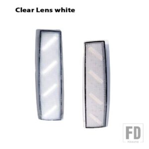 1988-1993 GMCC1500 C2500 C3500 K1500 K2500 K3500 ウィンカーライト/ドライビングライト用 2個 LED フロントサイドマーカーコーナーライト - Clear Lens White