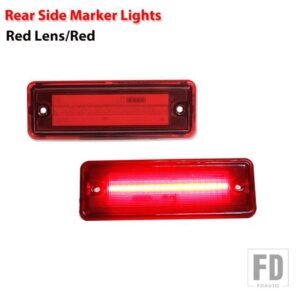 シボレー アンバー/レッド フル LED サイドマーカーライト 1982-1987 エルカミーノ GMC カバレロ用 OEM サイドマーカーランプと交換 - 2PC Red Red