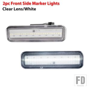 シボレー アンバー/レッド フル LED サイドマーカーライト 1982-1987 エルカミーノ GMC カバレロ用 OEM サイドマーカーランプと交換 - 2PC Clear white