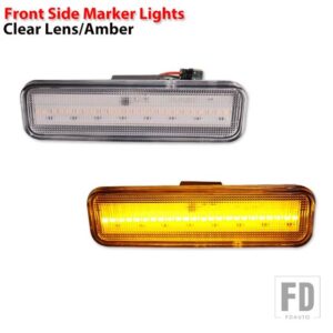 シボレー アンバー/レッド フル LED サイドマーカーライト 1982-1987 エルカミーノ GMC カバレロ用 OEM サイドマーカーランプと交換 - 2PC Clear Amber