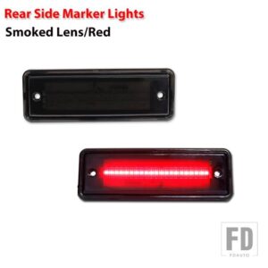 シボレー アンバー/レッド フル LED サイドマーカーライト 1982-1987 エルカミーノ GMC カバレロ用 OEM サイドマーカーランプと交換 - 2pc Smoked Red
