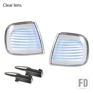 フォード F150 エクスペディション用 LED DRL/レーザーシーケンシャルフロントウィンカーライト 2個 ホワイトLED パーキング/ドライビング アン - Clear Lens