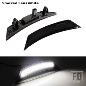 シボレー アンバーイエロー 12V フロントサイドマーカー LED ライト 2021-2022 トレイルブレイザー フロントバンパー ウィンカーランプ用 ホワ - Smoked Lens White