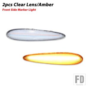 日産 アンバー/レッド フル LED フロント/リアバンパー サイドマーカーライト アセンブリ 2000-03 マキシマ ウィンカーライト/ドライビングライ - 2pc Front amber