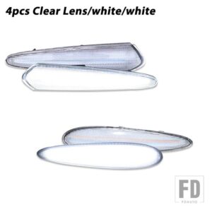 日産 アンバー/レッド フル LED フロント/リアバンパー サイドマーカーライト アセンブリ 2000-03 マキシマ ウィンカーライト/ドライビングライ - 4pcs Front Rear4