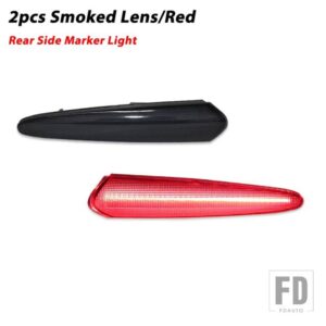 日産 アンバー/レッド フル LED フロント/リアバンパー サイドマーカーライト アセンブリ 2000-03 マキシマ ウィンカーライト/ドライビングライ - 2pc Rear red