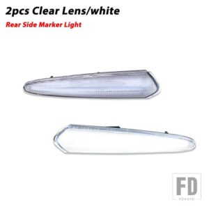 日産 アンバー/レッド フル LED フロント/リアバンパー サイドマーカーライト アセンブリ 2000-03 マキシマ ウィンカーライト/ドライビングライ - 2pc Rear White