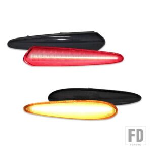 日産 アンバー/レッド フル LED フロント/リアバンパー サイドマーカーライト アセンブリ 2000-03 マキシマ ウィンカーライト/ドライビングライ - 4PCS Front Rear2