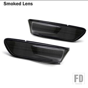 フルLEDフロントフェンダーサイドマーカーライトアセンブリ 2003-2007 インフィニティ G35 クーペ ウィンカー用 OEM アンバーサイドマーカーの - Smoked lens Amber