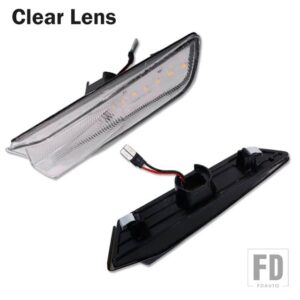 フルLEDフロントフェンダーサイドマーカーライトアセンブリ 2003-2007 インフィニティ G35 クーペ ウィンカー用 OEM アンバーサイドマーカーの - Clear Lens Amber