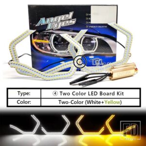 メルセデスベンツ ジャガー LEDクリスタルエンジェルアイズM4スタイルDRLハローリングC219 W219 CLS 300 350 500 550XJ XF XEヘッドライトアイ - W Y LED Board Kit