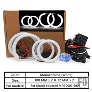 マツダ 3 6 MAZDA3 BK 2003-2009 6 MPS 2002-2008 用 4個 超高輝度コットンエンジェルアイキット ハローリング DRL - Mazda 6 Kit