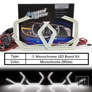 4個 LED エンジェルアイキット M4 スタイル DRL ハローリング スバル インプレッサ WRX STI セアト レオン 2 アルテア VW シロッコ 3 車用ヘッ - White LED Board Kit