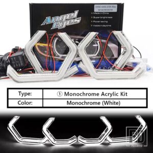 4個 LED エンジェルアイキット M4 スタイル DRL ハローリング スバル インプレッサ WRX STI セアト レオン 2 アルテア VW シロッコ 3 車用ヘッ - White Crystal Kit
