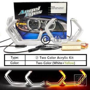 4個 LED エンジェルアイキット M4 スタイル DRL ハローリング スバル インプレッサ WRX STI セアト レオン 2 アルテア VW シロッコ 3 車用ヘッ - W Y Crystal Kit