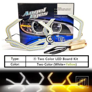4個 LED エンジェルアイキット M4 スタイル DRL ハローリング スバル インプレッサ WRX STI セアト レオン 2 アルテア VW シロッコ 3 車用ヘッ - W Y LED Board Kit