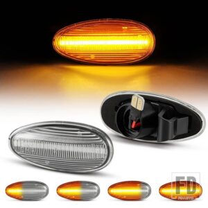 三菱 ランサー8モンテロ3パジェロ3アウトランダー1デリカ4MIEV SPACE用LEDダイナミックサイドマーカーライトウィンカーランプ2個 - Dynamic Silver