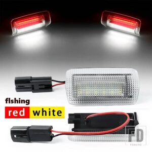 トヨタ GT86 カローラ カムリ プリウス タンドラ ハイランダー 4ランナー ランドクルーザー シエナ アバロン セコイア ヴェンザ用 LED ドアカー - Red With Flash