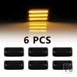 ジープ シトロエン プジョー LEDダイナミックサイドマーカーライト ボクサー ジャンパーリレー チェロキー2フィアット デュカートルノー マグナ - 6PC Bright Black