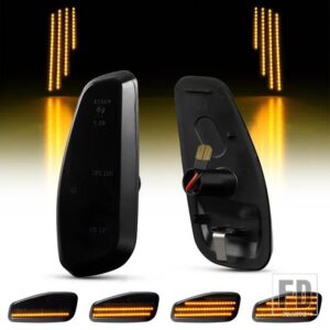 ジープ 2個 クリアレンズLEDフロントサイドマーカーライト レネゲード BU 2014-2021 フルLEDウィンカーランプ アンバーカラー OEM: 68256049AA - Dynamic Smoke