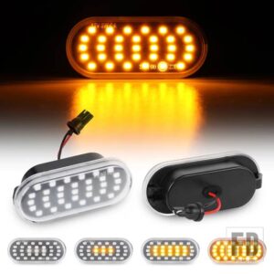 ダイナミックLEDサイドマーカーシグナルライトインジケーターランプ 2個 SEAT IBIZA 6L CORDOBA LEON 1M ALTEA MII EXEO INCA ALHAMBRA AROSA用 - Dynamic Transparent