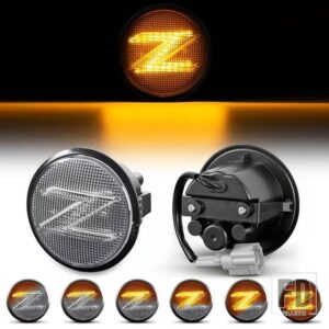 日産 370Z クーペ ニスモ Z34 2009-2020 CANバス用 LED ダイナミック アンバー サイドマーカーライト ウィンカー シーケンシャル ウィンカーラ - Dynamic Silver