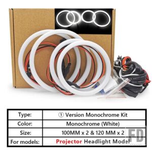 BMW E90 E91 E92 E93 M3 E81 E82 E87 E88用 LEDコットンエンジェルアイキット デイタイムランニングライト 4個入り ハローリングキット - White Model 1