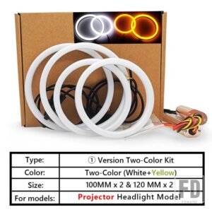 BMW E90 E91 E92 E93 M3 E81 E82 E87 E88用 LEDコットンエンジェルアイキット デイタイムランニングライト 4個入り ハローリングキット - Two-Color Model 1