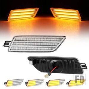 ポルシェ 2個 ダイナミックLEDサイドマーカーライトウィンカーシーケンシャルブリンカーランプマカン95B SターボGTS 14-21 OEM# 95B945119用 - Silver