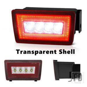 スバル F1スタイル LEDダークスモークブレーキテールライトランプ 2011-2021 インプレッサ WRX STI XV LEDリアフォグ テール/ブレーキ 12V レッ - Transparent Shell
