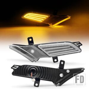ポルシェ 2個 ダイナミック アンバー LED サイドマーカーライト カイエン 957 2007-2010 ウィンカーランプ カーブリンカー 95563103510 / 3610 - Transparent Silver