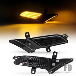 ポルシェ 2個 ダイナミック アンバー LED サイドマーカーライト カイエン 957 2007-2010 ウィンカーランプ カーブリンカー 95563103510 / 3610 - Dazzling Black