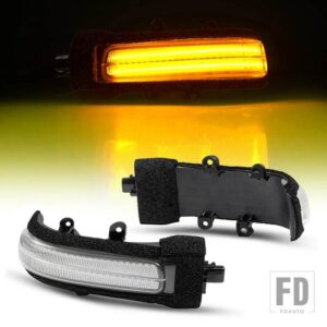 トヨタ RAV4 ハイランダー 4ランナー シエナ フォーチュナー ラッシュ アルファード ヴェルファイア用 サイドミラー LED ダイナミックウィンカ - Crystal white